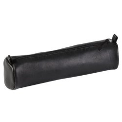 Clairefontaine 5.5 x 21 cm Leather Round Pencil Case, Black