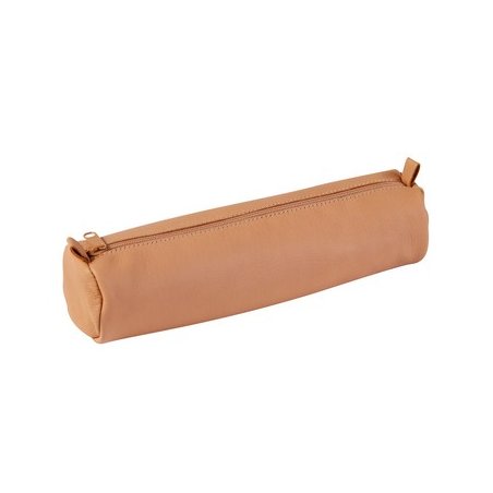 Clairefontaine 5.5 x 21 cm Leather Round Pencil Case, Beige