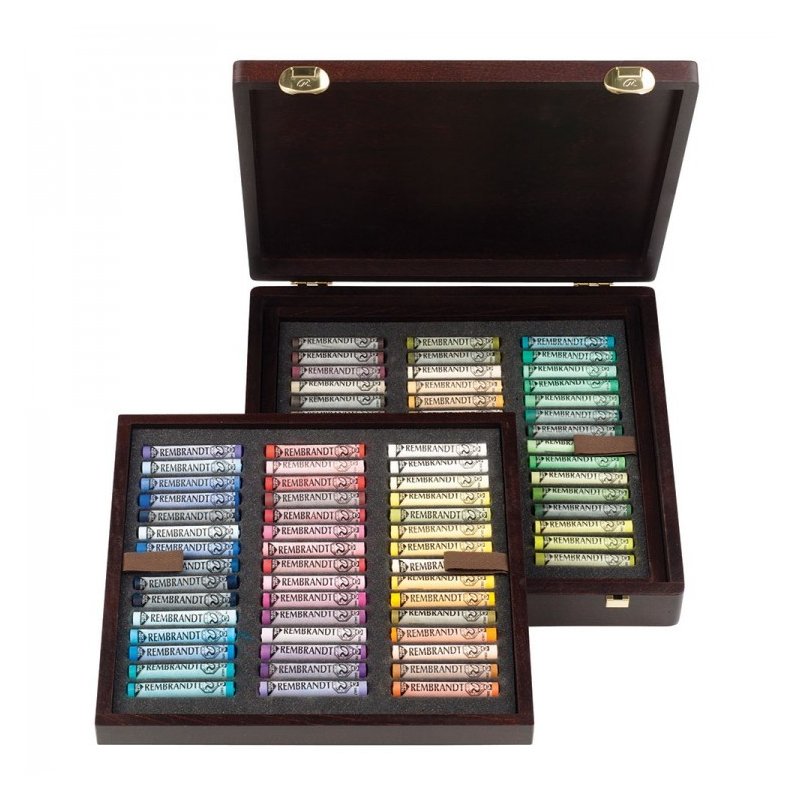 Rembrandt Soft Pastel 90 Piece Landscape Wooden Box Set