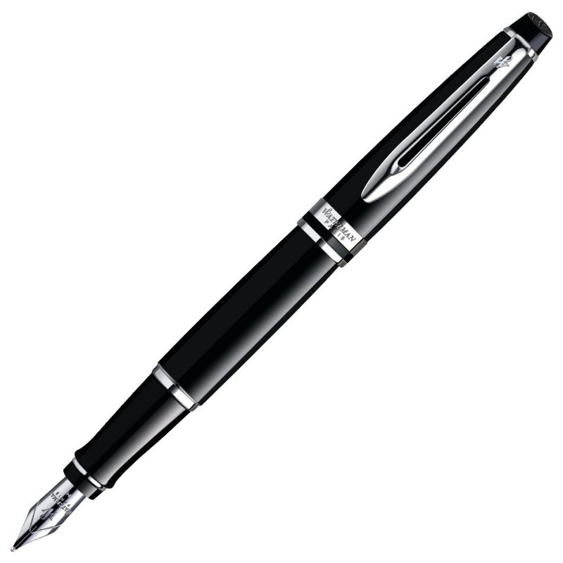 Waterman Expert Fountain Pen Black with Chrome Trim