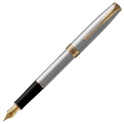 Parker Sonnet Fountain Pen Stainless Steel Gold Trim