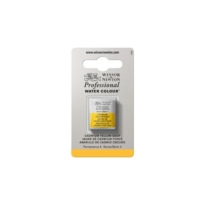 Cadmium Yellow Deep Winsor & Newton Professional Artists Half Pan Watercolour