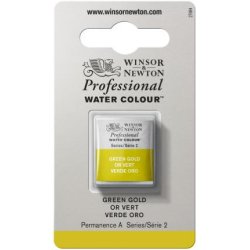 Green Gold Winsor & Newton Professional Artists Half Pan Watercolour