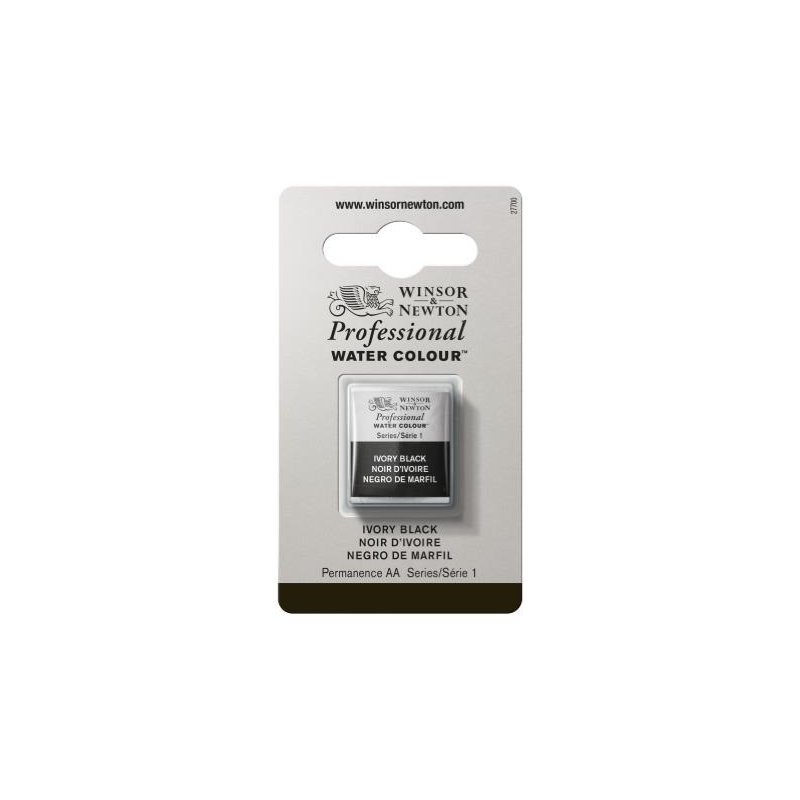 Ivory Black Winsor & Newton Professional Artists Half Pan Watercolour Ivory Black Winsor & Newton Professional Artists Half Pan Watercolour