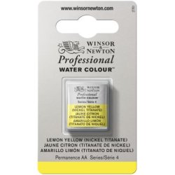 Lemon Yellow [Nickel Titanate] Winsor & Newton Professional Artists Half Pan Watercolour