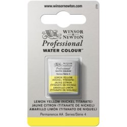 Lemon Yellow [Nickel Titanate] Winsor & Newton Professional Artists Half Pan Watercolour