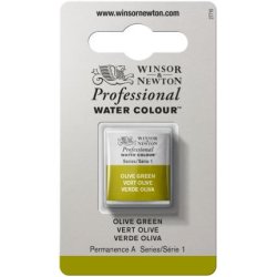 Olive Green Winsor & Newton Professional Artists Half Pan Watercolour