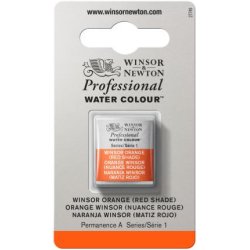 Winsor Orange [Red Shade] Winsor & Newton Professional Artists Half Pan Watercolour