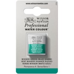 Winsor Green [Blue Shade] Winsor & Newton Professional Artists Half Pan Watercolour