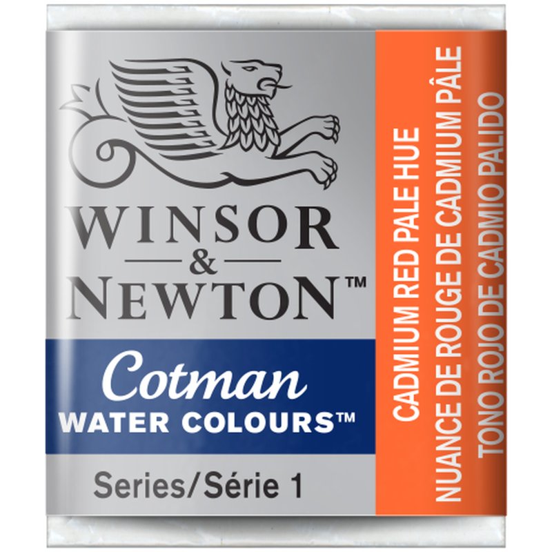 Cadmium Red Pale Hue Winsor & Newton Cotman Watercolour Paint Half Pan