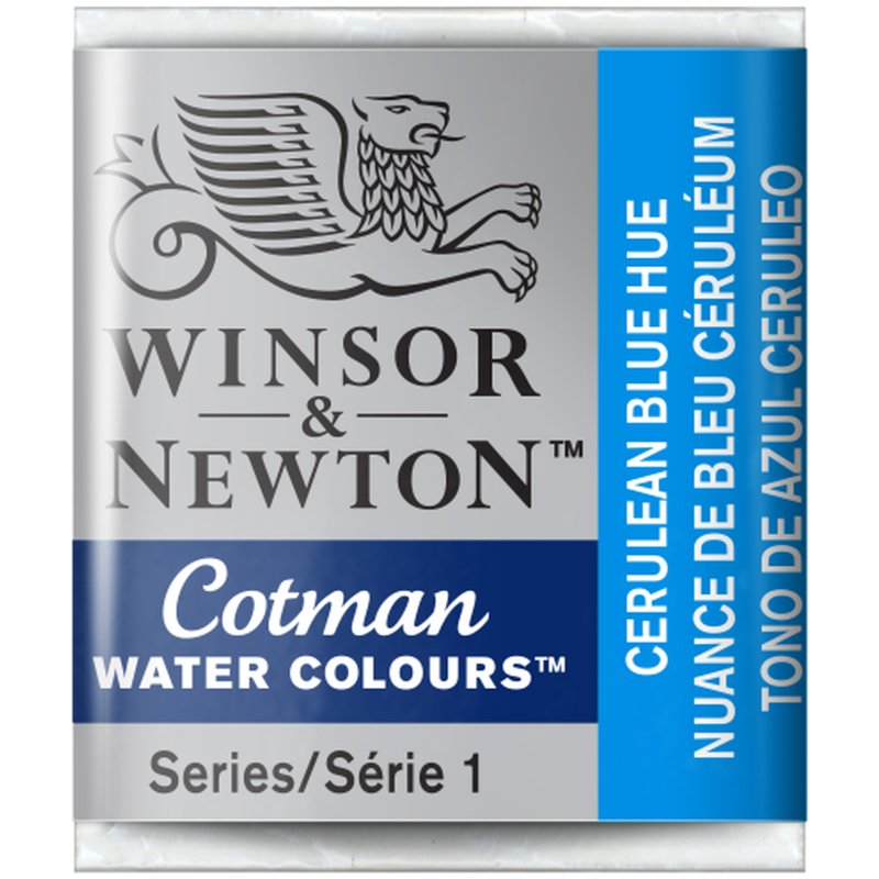 Cerulean Blue Hue  Winsor & Newton Cotman Watercolour Paint Half Pan