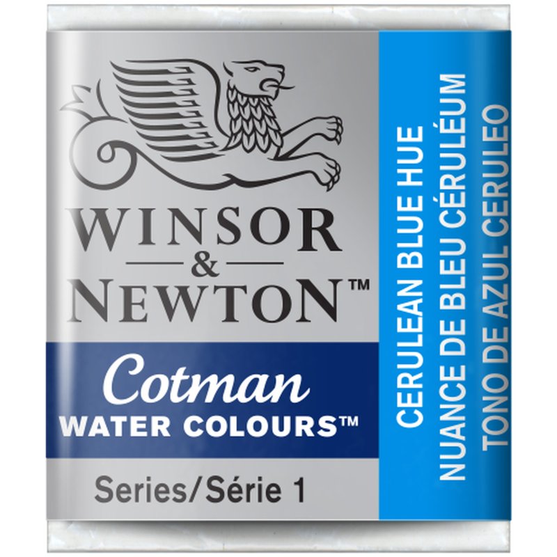 Cerulean Blue Hue Winsor & Newton Cotman Watercolour Paint Half Pan Cerulean Blue Hue Winsor & Newton Cotman Watercolour Paint Half Pan