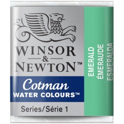 Emerald  Winsor & Newton Cotman Watercolour Paint Half Pan