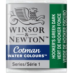 Hookers Green Dark  Winsor & Newton Cotman Watercolour Paint Half Pan