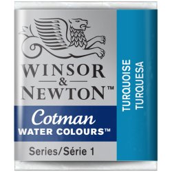 Turquoise  Winsor & Newton Cotman Watercolour Paint Half Pan