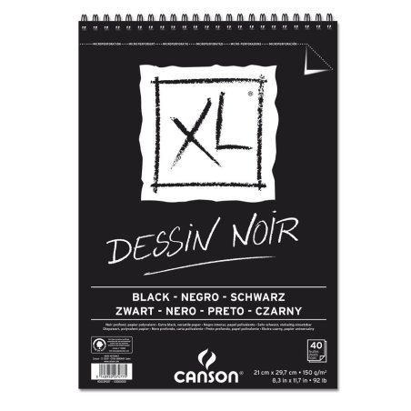 Canson XL Black Paper Spiral Pad - A4