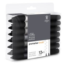 Winsor & Newton Brush Marker Set of 12 Neutral Tones