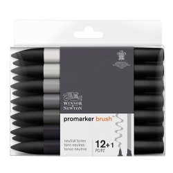 Winsor & Newton Brush Marker Set of 12 Neutral Tones