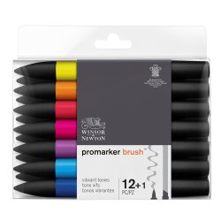 Winsor & Newton ProMarker Brush Set of 12 Vibrant Pens
