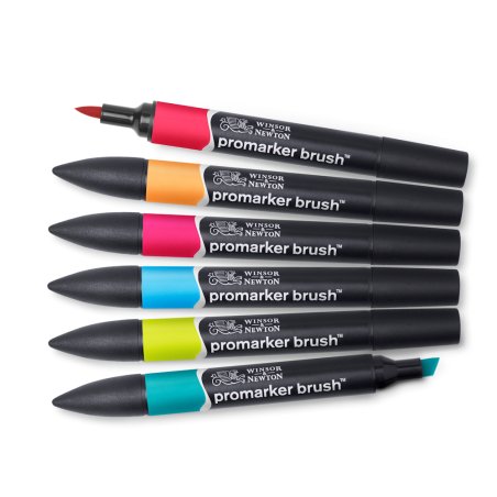 Winsor & Newton ProMarker Brush 6 Mid Tones Set