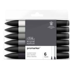 Winsor & Newton Promarker 6 Piece Neutral Tones Set