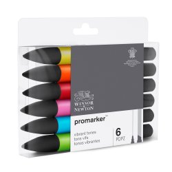 Winsor & Newton Promarker 6 Piece Vibrant Tones Set