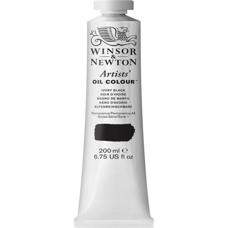 Winsor & Newton Artists' Oil Colour 200ml - Ivory Black Winsor & Newton Artists' Oil Colour 200ml - Ivory Black