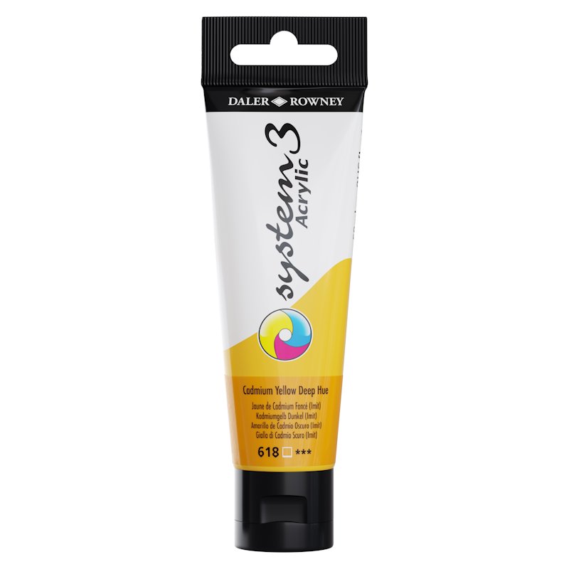 Daler Rowney System 3 Acrylic 59ml - Cadmium Yellow Deep Hue Daler Rowney System 3 Acrylic 59ml - Cadmium Yellow Deep Hue