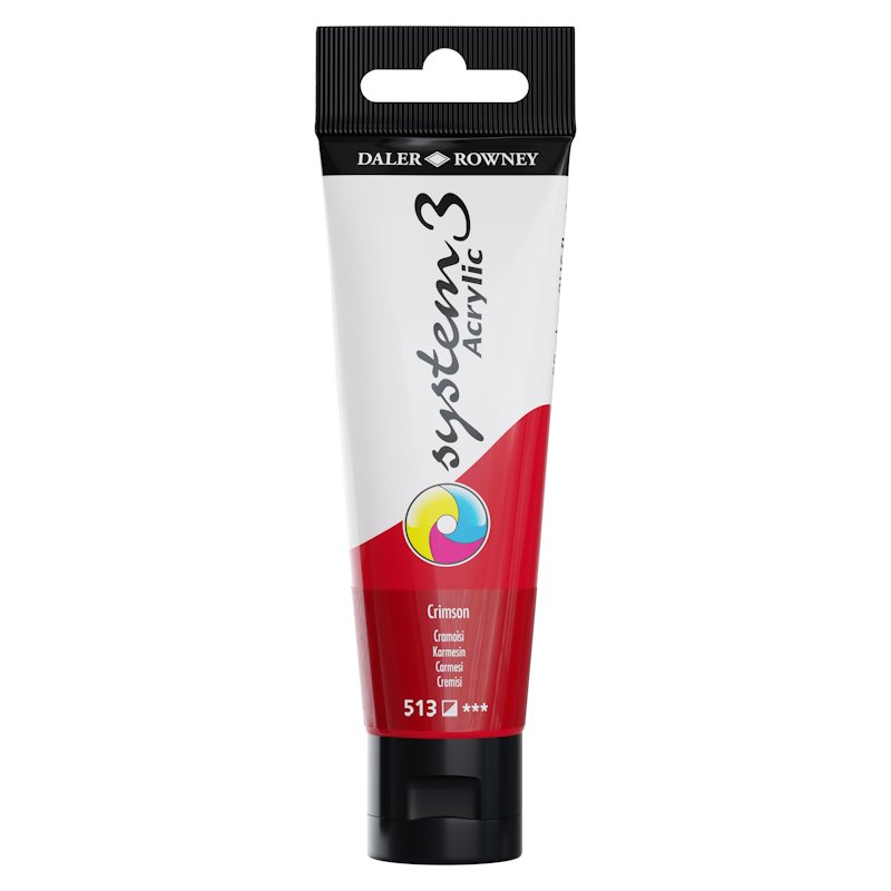 Daler Rowney System 3 Acrylic 59ml - Crimson Daler Rowney System 3 Acrylic 59ml - Crimson