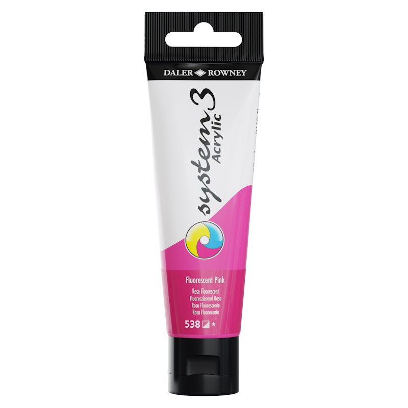 Daler Rowney System 3 Acrylic 59ml - Fluorescent Pink Daler Rowney System 3 Acrylic 59ml - Fluorescent Pink