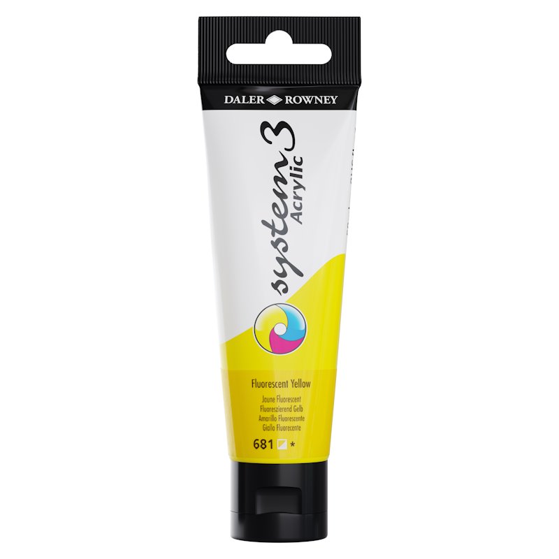 Daler Rowney System 3 Acrylic 59ml - Fluorescent Yellow Daler Rowney System 3 Acrylic 59ml - Fluorescent Yellow