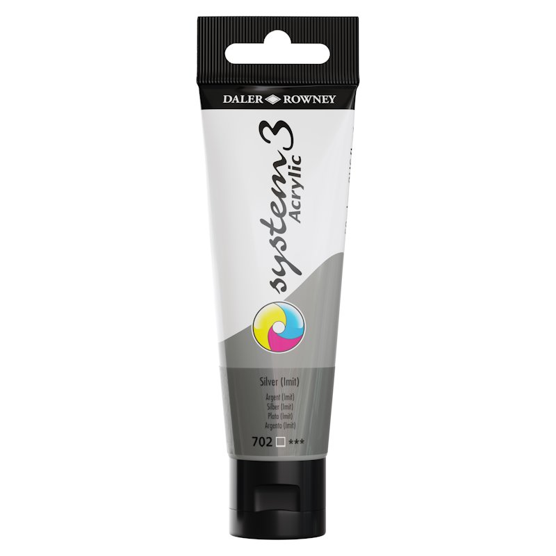 Daler Rowney System 3 Acrylic 59ml - Silver Imit Daler Rowney System 3 Acrylic 59ml - Silver Imit