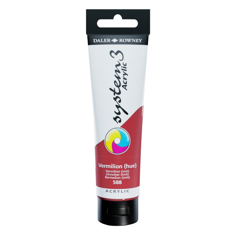 Daler Rowney System 3 Acrylic 150ml - Vermilion Hue Daler Rowney System 3 Acrylic 150ml - Vermilion Hue