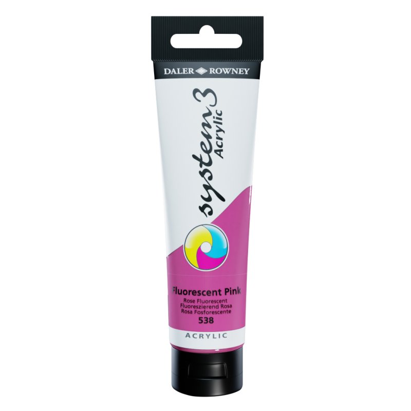 Daler Rowney System 3 Acrylic 150ml - Fluorescent Pink Daler Rowney System 3 Acrylic 150ml - Fluorescent Pink