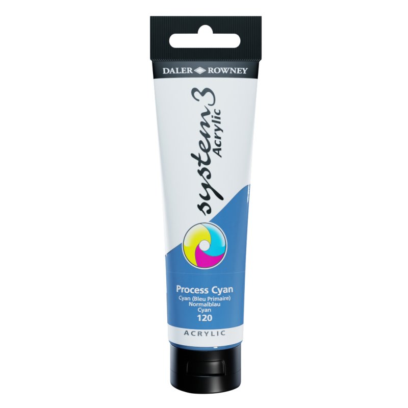 Daler Rowney System 3 Acrylic 150ml - Process Cyan Daler Rowney System 3 Acrylic 150ml - Process Cyan