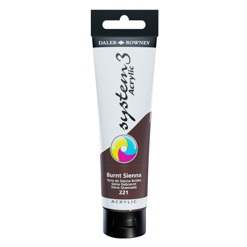 Daler Rowney System 3 Acrylic 150ml - Burnt Sienna Daler Rowney System 3 Acrylic 150ml - Burnt Sienna