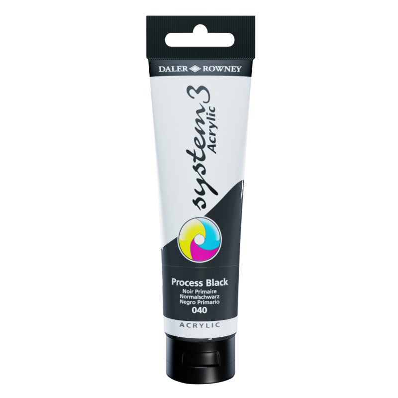 Daler Rowney System 3 Acrylic 150ml - Process Black Daler Rowney System 3 Acrylic 150ml - Process Black