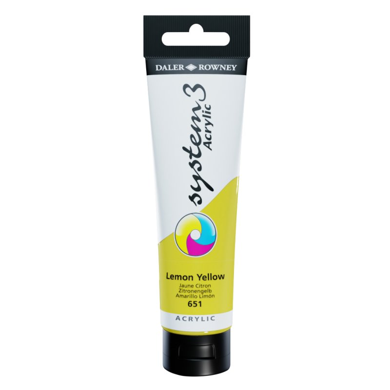 Daler Rowney System 3 Acrylic 150ml - Lemon Yellow Daler Rowney System 3 Acrylic 150ml - Lemon Yellow
