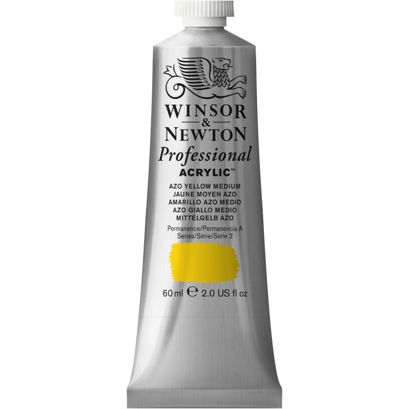 Winsor & Newton Artists Acrylic Colour 60ml - Azo Yellow Medium