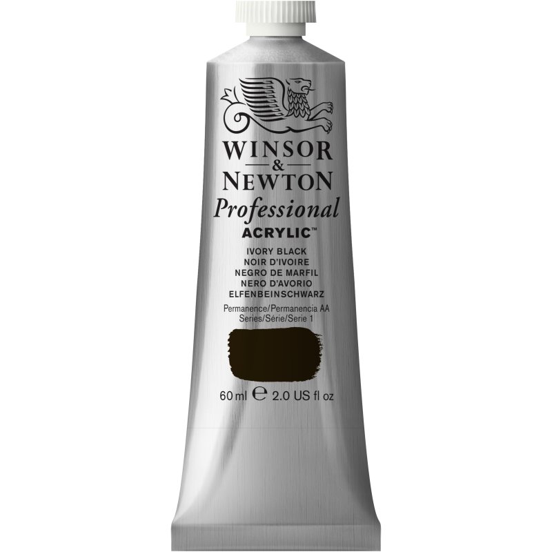 Winsor & Newton Artists Acrylic Colour 60ml - Ivory Black