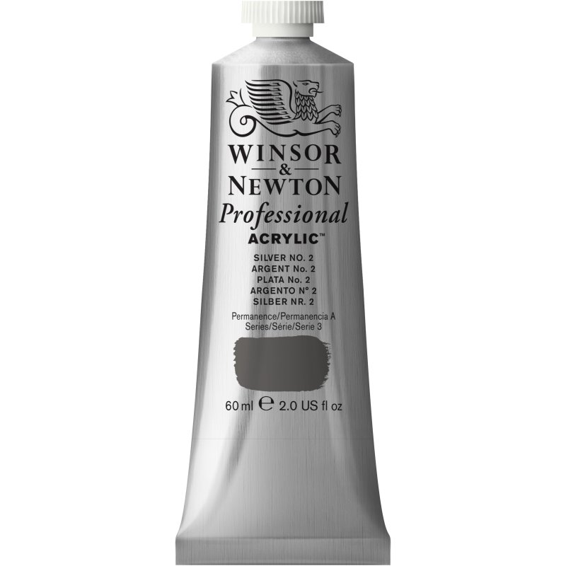 Winsor & Newton Artists Acrylic Colour 60ml - Silver No.2 Winsor & Newton Artists Acrylic Colour 60ml - Silver No.2
