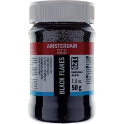 Amsterdam Acrylic Glitter Flakes 50g - Black