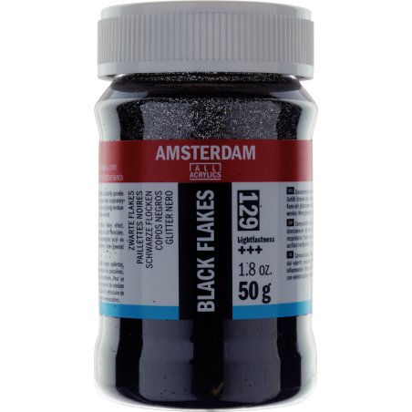 Amsterdam Acrylic Glitter Flakes 50g - Black