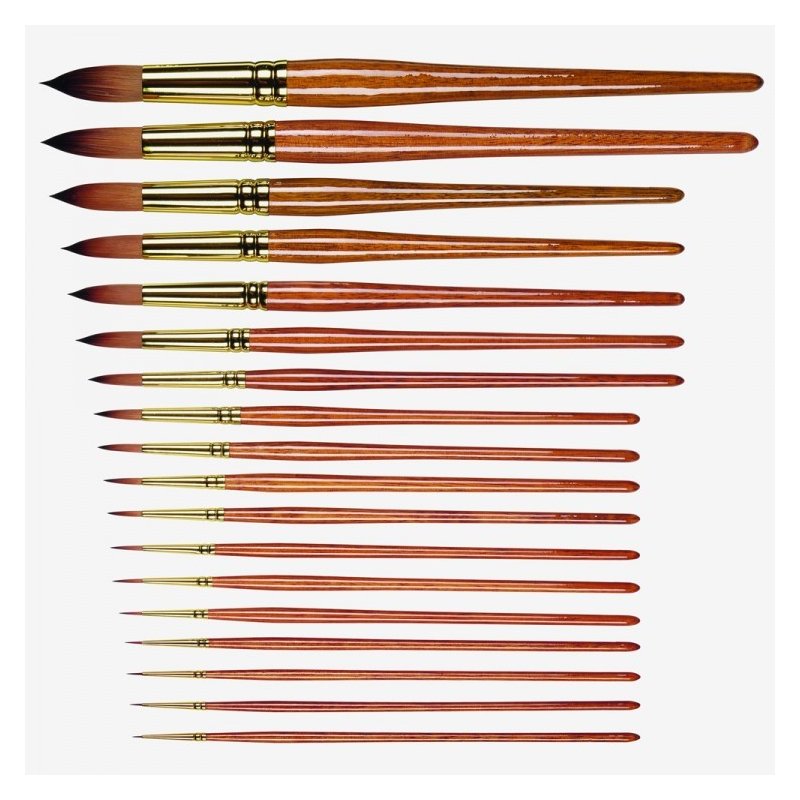 Pro Arte Prolene Plus Series 007 Short Handle Round Paint Brushes - Size
