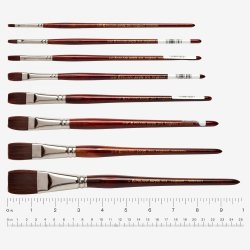Pro Arte Acrylix Series 204 Short handle One Stroke Flat Painting Brushes