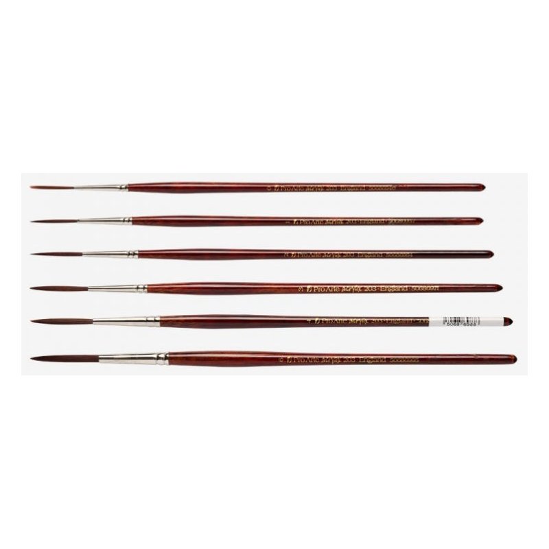 Pro Arte Acrylix Series 203 Short handle Riggers Painting Brushes