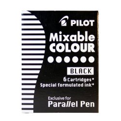 Pilot Mixable Colour Ink Cartridge Black Pack of 6