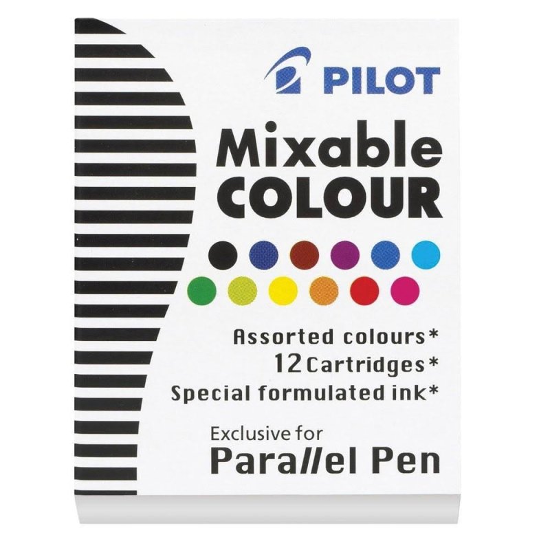 Pilot Parallel Pen Ink Cartridges 12 Assorted Colours