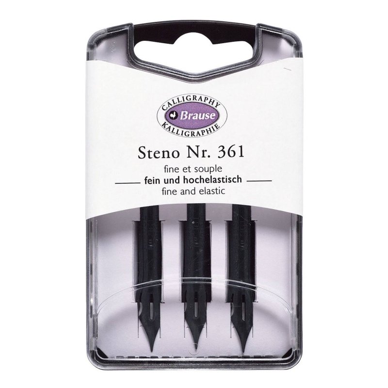 Box Set of 3 Brause No.361 Steno Dip Pen Nibs