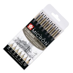 Sakura Pigma Micron Set of 6 Fineliners & 1 Brush Pen